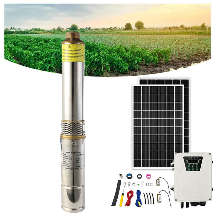 Solar Powered Water Pump Kit Complete - 48v Dc Solar Powered Submersible Water