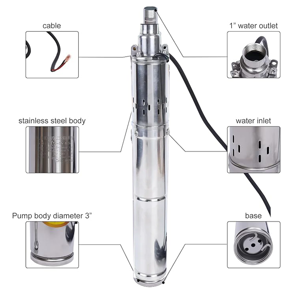 1HP Solar DC Water Pump High H - огляд і ціна Solar Water Pump 1Hp Dc