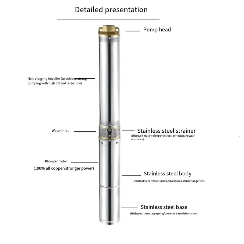 custom 1.2 Inch 750W Solar Wat - огляд і ціна Solar Water Pump 48V Submersible